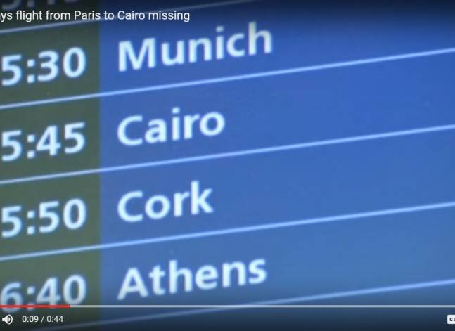 EgyptAir says flight from Paris to Cairo missing