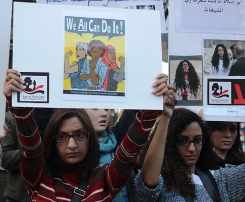 Egyptian women wear dresses to challenge sexual harassers