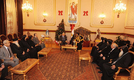 Egypt's Mansour wishes Pope Tawadros merry Christmas