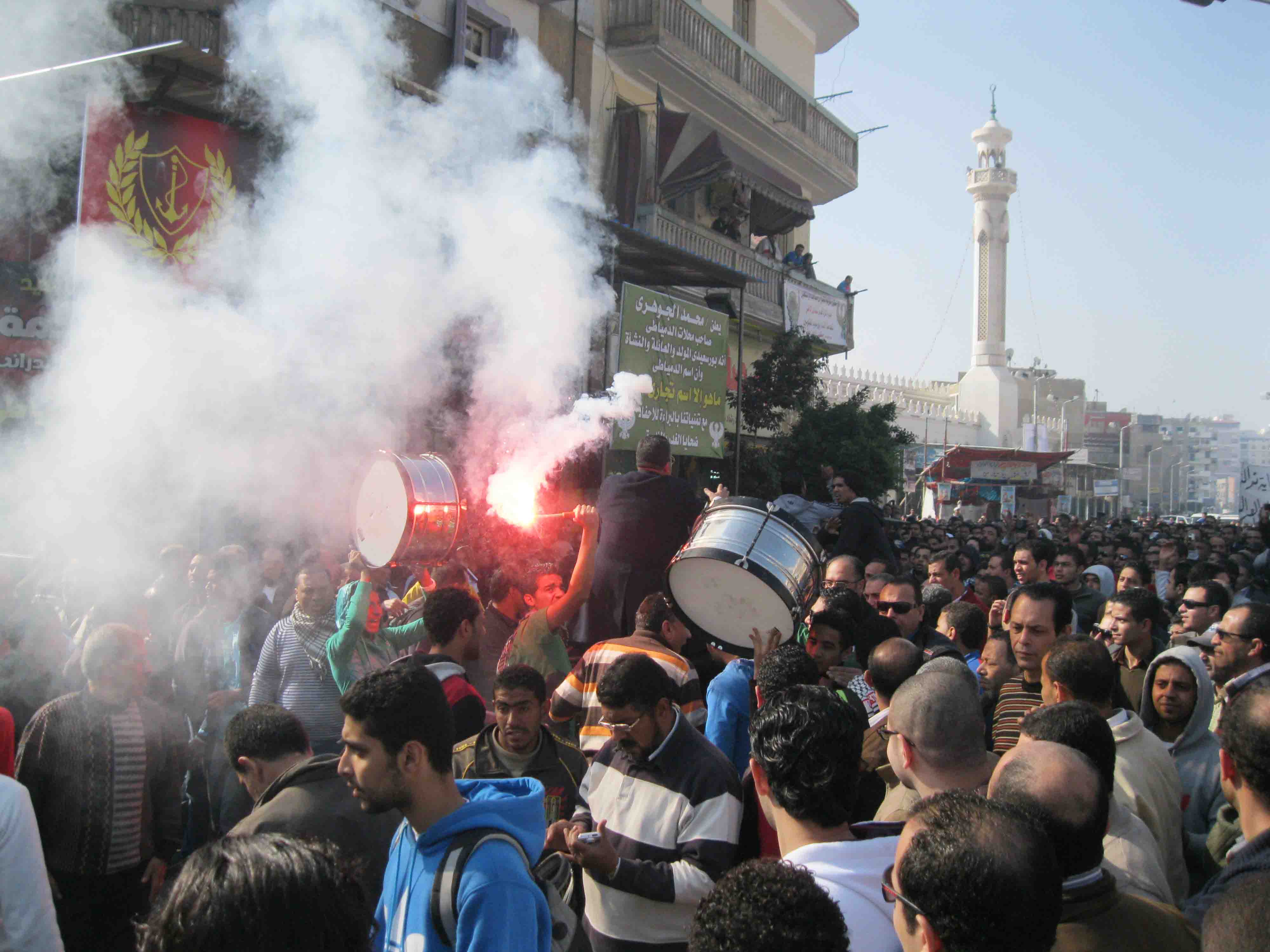 Ahly Club Ultras gather to march to massacre trial venue