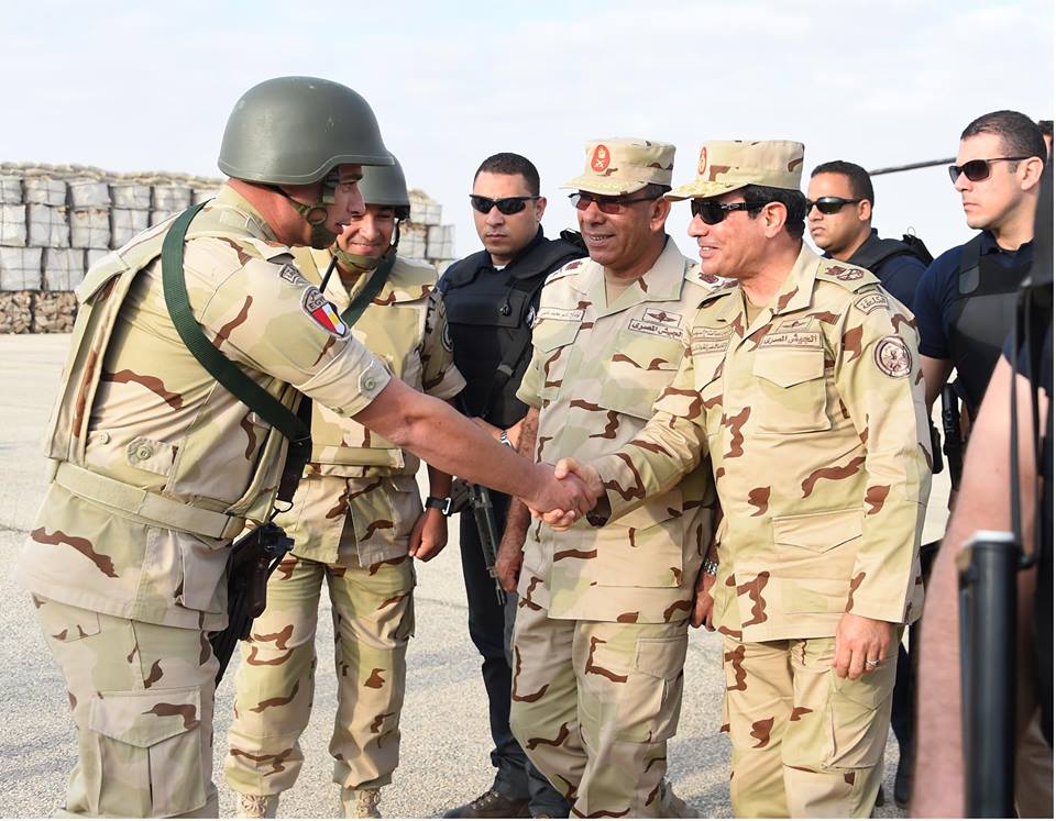 Sisi inspects North Sinai security forces, in his military uniform 