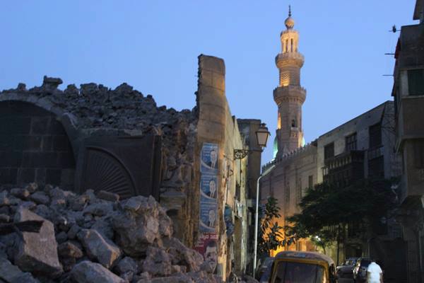 Bab Al Wazir historic gate of Cairo bulldozed