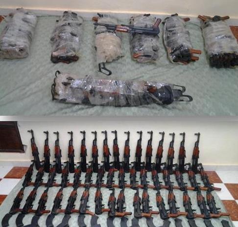 Border guards confiscate arms in Sinai