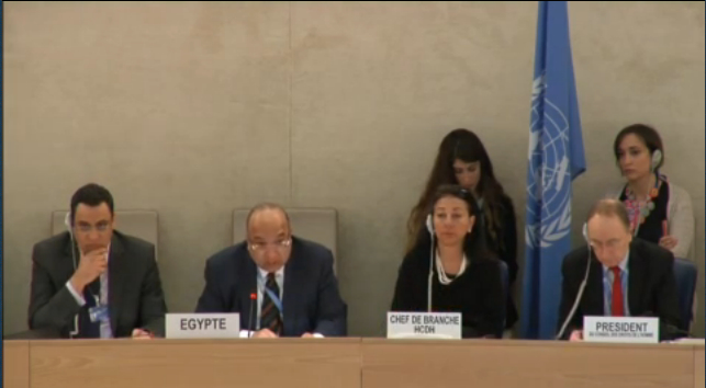 Human Rights Council adopts outcome of Egypt's UPR report