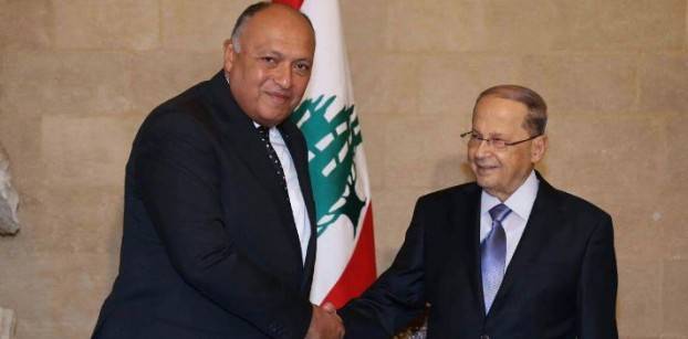 شكري يسلم الرئيس اللبناني دعوة من السيسي لزيارة مصر