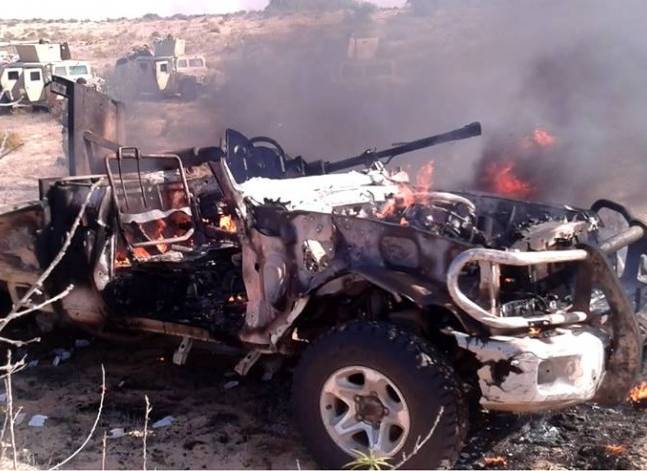 الجيش: إحباط محاولة استهداف كمين أمني باستخدام سيارة مفخخة في سيناء