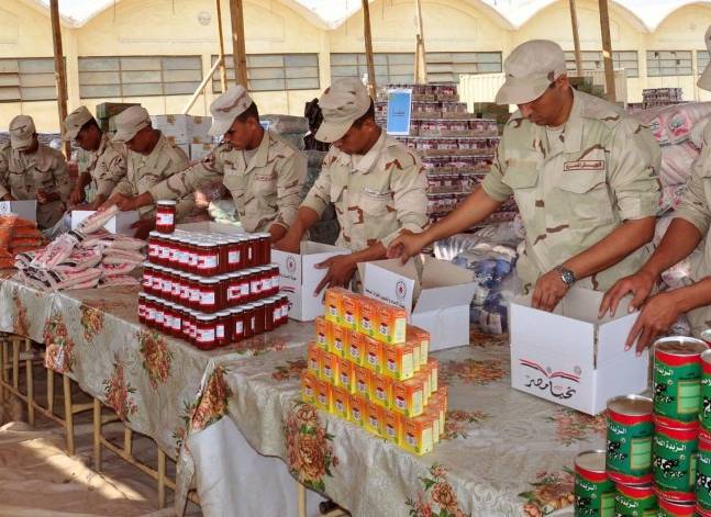 الجيش: بدء توزيع 8 ملايين كرتونة مواد غذائية بسعر 25 جنيها للمواطنين