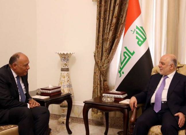 شكري يبحث مع رئيس الوزراء العراقي سبل التعاون وتعزيز العلاقات الثنائية