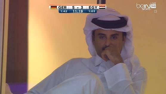 أمير قطر يحضر مباراة مصر وألمانيا في دور الـ16 لكأس العالم لليد
