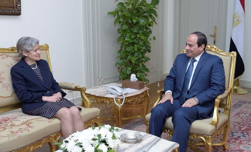 السيسي يدعو اليونسكو للتعاون مع مصر لتحصين الشباب من الأفكار المتطرفة