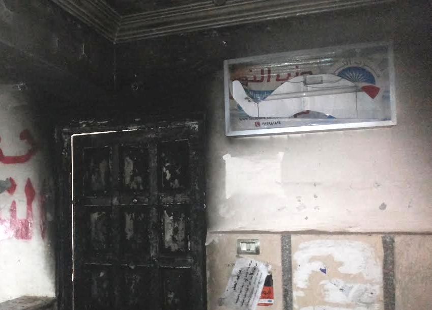 مجهولون يشعلون النار في مقر حزب النور بأسوان بعد مؤتمر لدعم السيسي
