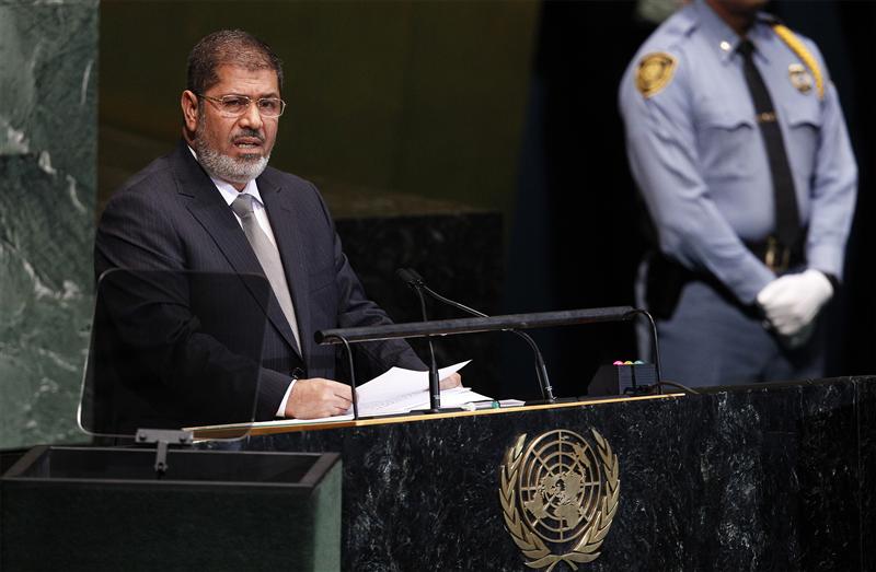 مرسي أمام الأمم المتحدة: نعارض التدخل العسكري الأجنبي في سوريا