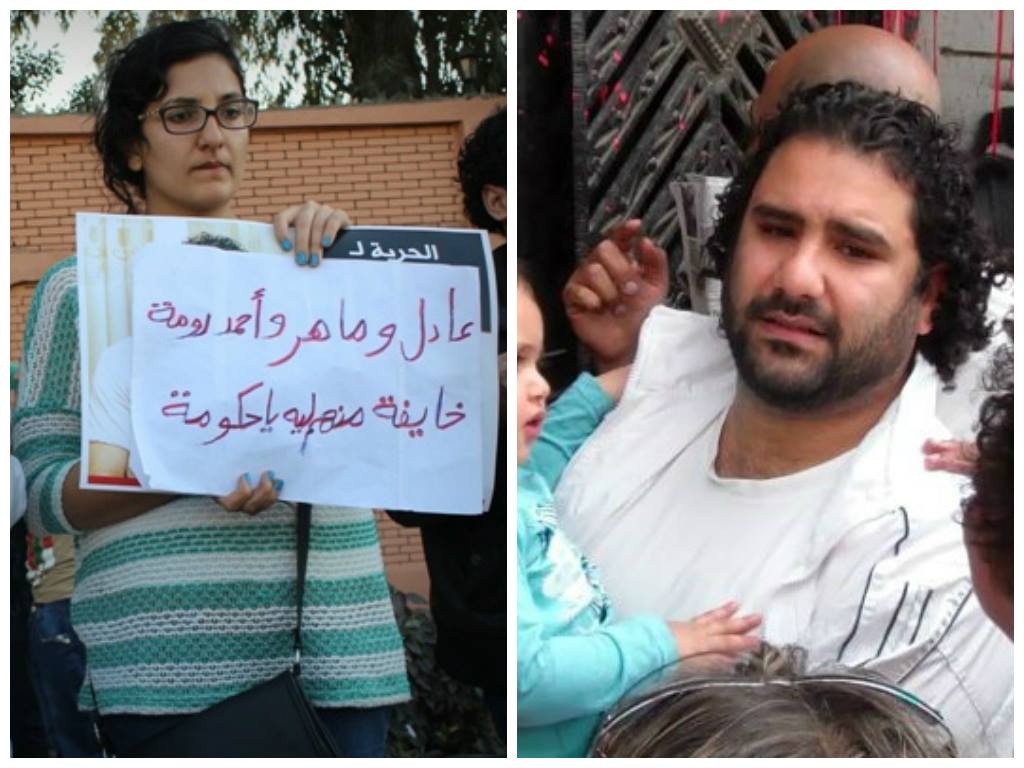 ليلى سويف ونجلتها منى تعلنان إضرابهما عن الطعام لحين الإفراج عن علاء وسناء ورفاقهما