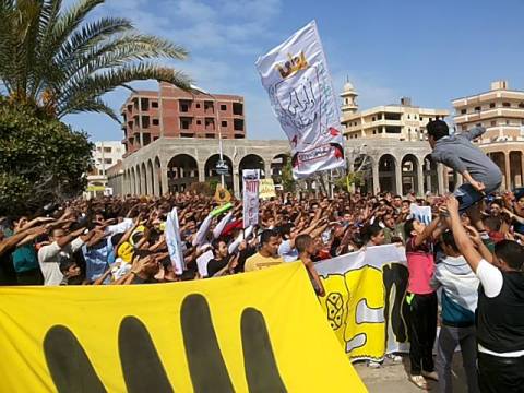 ضبط 8 من أنصار مرسي في دمياط الجديدة في مظاهرات اليوم بتهمة التحريض على العنف