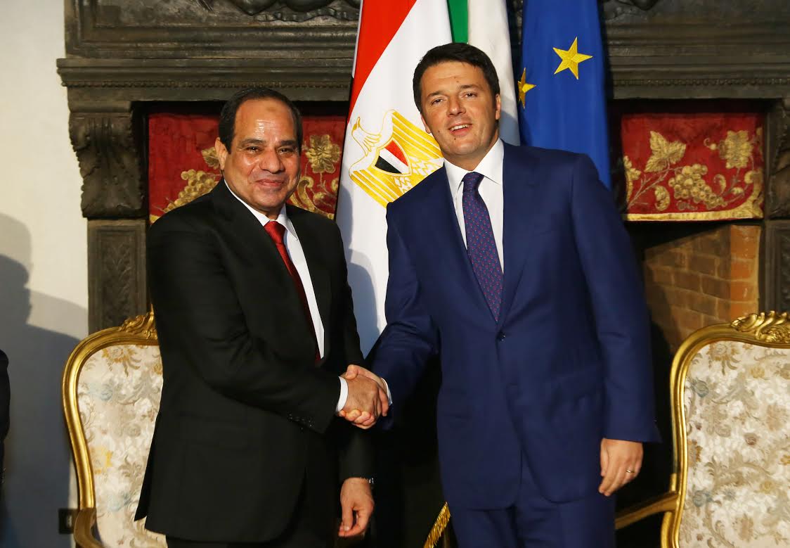 السيسي ورئيس وزراء إيطاليا يبحثان الأوضاع في ليبيا ومواجهة اﻹرهاب